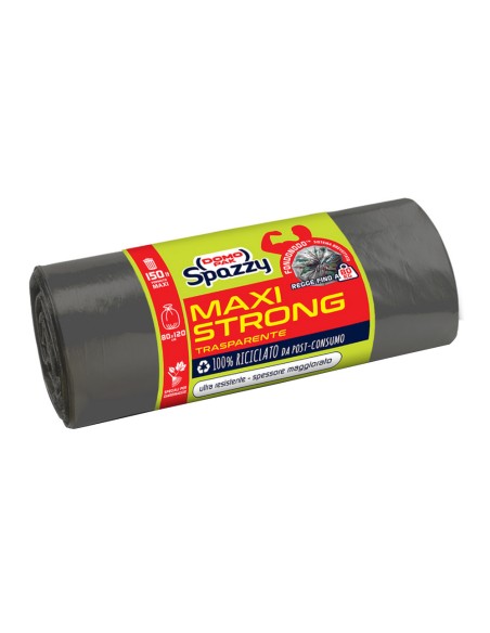 offerta Domopak Spazzy Maxi Strong Trasparente Sacchi Ultra Resistenti 10 Pz 150 Lt 80x120 cm