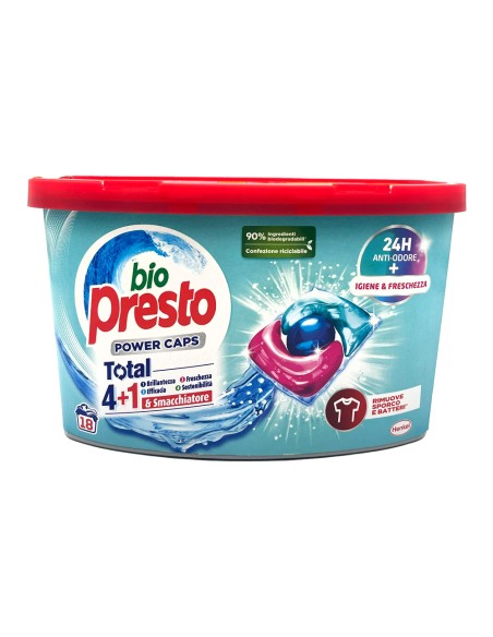 offerta Bio Presto Detersivo Power Caps Total 4+1 Igiene e Freschezza 18 Lavaggi