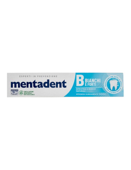 offerta Mentadent Dentifricio Bianchi e Forti Ripristina il Bianco Naturale 75 ml