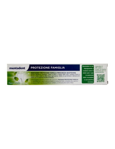 offerta Mentadent Protezione Famiglia Dentifricio Freschezza Quotidiana Fluoro e Menta 75 ml