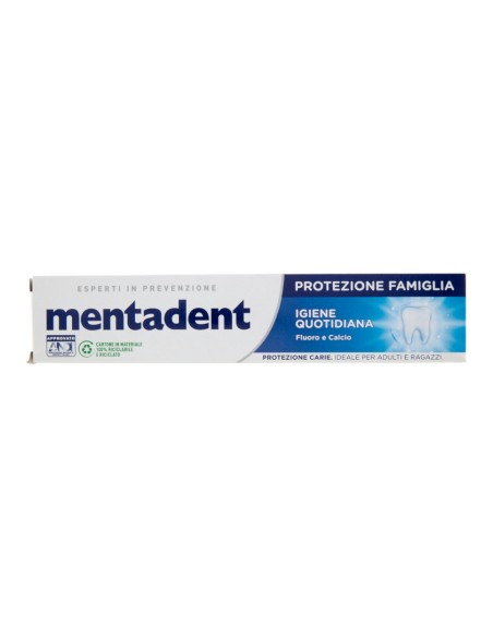 offerta Mentadent Protezione Famiglia Dentifricio Igiene Quotidiana Fluoro e Calcio 75 ml