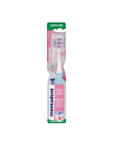 offerta Mentadent Spazzolino Vertical Expert Sensitive con Setole Extra Soft a Ventaglio 1 Pz