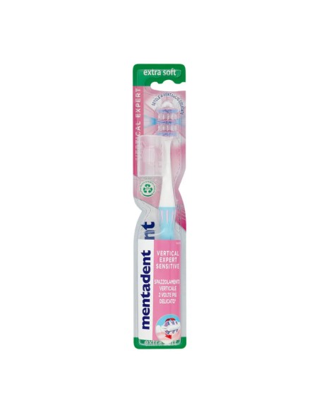offerta Mentadent Spazzolino Vertical Expert Sensitive con Setole Extra Soft a Ventaglio 1 Pz