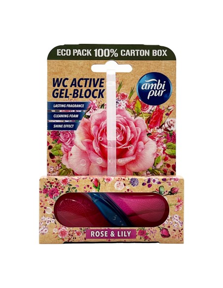 offerta Ambi Pur Wc Active Gel-Block Tavoletta per Wc Fragranza Rosa e Giglio 45 g
