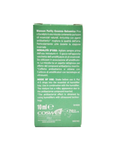 offerta Bionsen Purity Rituals Essenza Balsamica Effetto Antibatterico Oli Essenziali Pino e Eucalipto 10 ml 