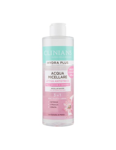 offerta Clinians Hydra Plus Acqua Micellare Attiva Antristress Pelli Secche o Sensibili 400 ml