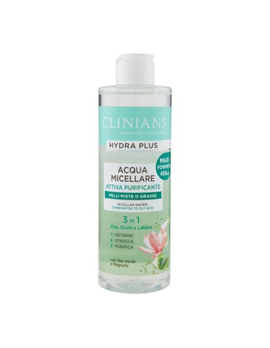 offerta Clinians Hydra Plus Acqua Micellare Attiva Purificante Pelli Miste o Grasse 400 ml