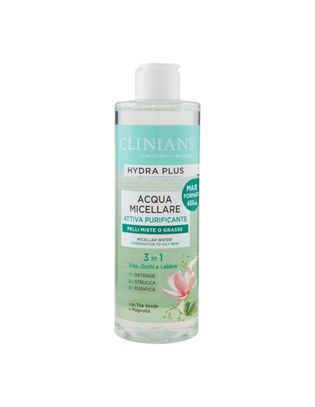 offerta Clinians Hydra Plus Acqua Micellare Attiva Purificante Pelli Miste o Grasse 400 ml offerta Clinians Hydra Plus Acqua Micellare Attiva Purificante Pelli Miste o Grasse 400 ml