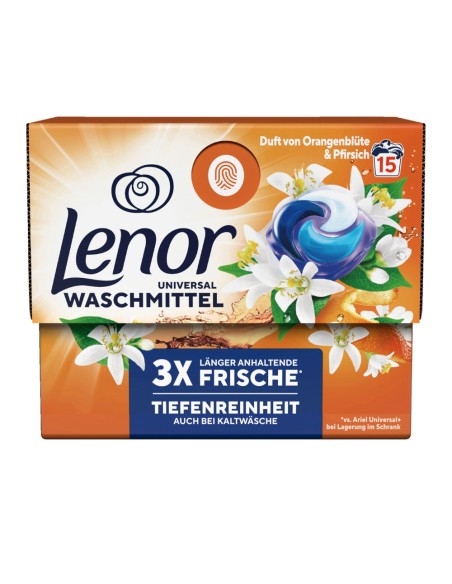 offerta Lenor Pods All in 1 Detersivo in Capsule per Capi Colorati Fragranza Fiori di Arancio 15 pods