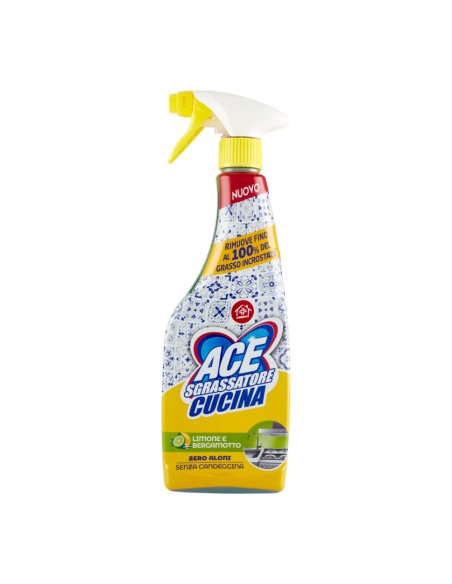 offerta Ace Spray Sgrassatore Cucina Fragranza Limone e Bergamotto Senza Candeggina 600 ml