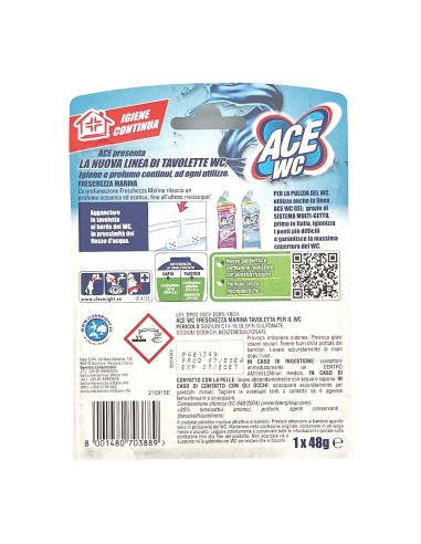 offerta Ace Wc Tavoletta Igienizzante Fragranza Freschezza Marina 48 g