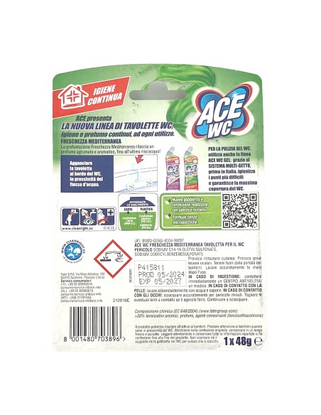 offerta Ace Wc Tavoletta Igienizzante Fragranza Freschezza Mediterranea 48 g