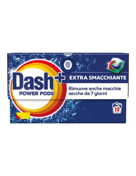 offerta Dash Power Pods Detersivo Lavatrice in Capsule Azione Extra-Smacchiante 19 Pods