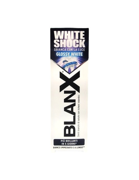 offerta Blanx Dentifricio White Shock Sbianca con la Luce Glossy White 75 ml