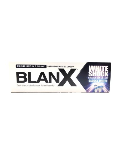 offerta Blanx Dentifricio White Shock Sbianca con la Luce Glossy White 75 ml