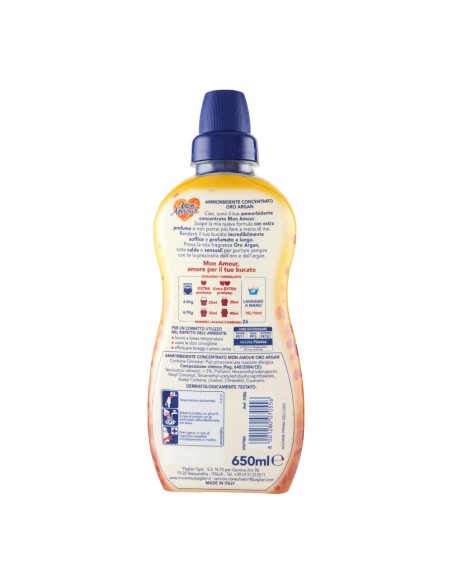 offerta Mon Amour Ammorbidente Concentrato Lavatrice Fragranza Oro Argan 650 ml