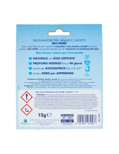 offerta Mon Amour Profumatore per Armadio e Cassetti Fragranza Blu Mare 12 g