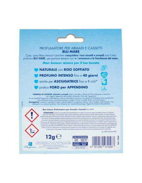 offerta Mon Amour Profumatore per Armadio e Cassetti Fragranza Blu Mare 12 g