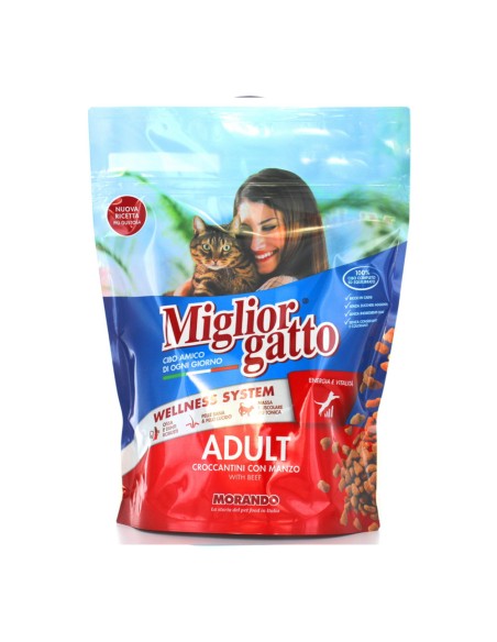 offerta Morando Migliorgatto Wellness System Adult Croccantini per Gatto con Manzo 400 g