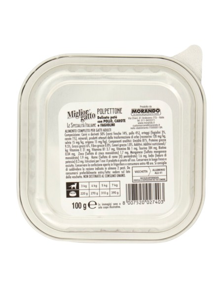 offerta Morando Migliorgatto Specialità Italiane Polpettone Patè Delicato con Pollo 100 g