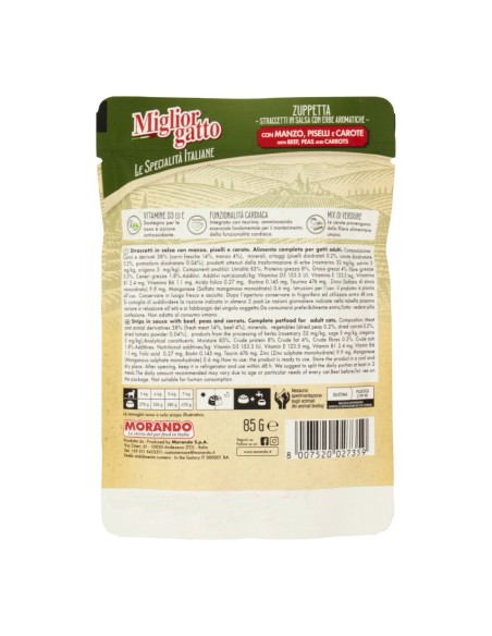 offerta Morando Migliorgatto Specialità Italiane Zuppetta Straccetti in Salsa con Manzo 85 g