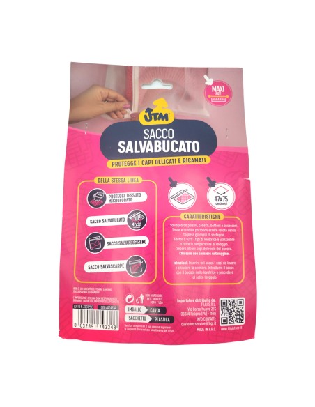 offerta Utm Sacco Salvabucato Maxi con Zip Capi Delicati e Ricamati 47x75 cm