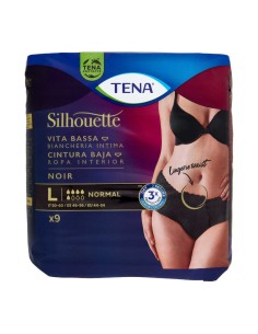 Tena Silhouette Mutandine Assorbenti Monouso Noir Vita Bassa Taglia L Normal 9 Pz