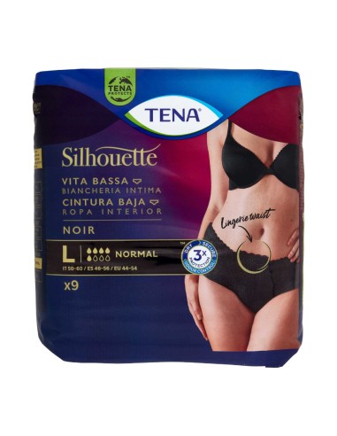 offerta Tena Silhouette Mutandine Assorbenti Monouso Noir Vita Bassa Taglia L Normal 9 Pz