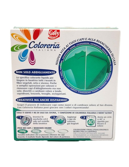 offerta Coloreria Italiana Colorante Pronto all'Uso in Lavatrice Verde Smeraldo 75 ml