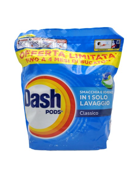offerta Dash Pods Classico Detersivo Lavatrice Smacchia e Igienizza 70 Pods
