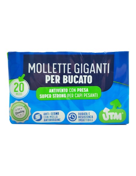offerta Utm Mollette Giganti per Bucato Antivento con Presa Super Strong 20 Pz