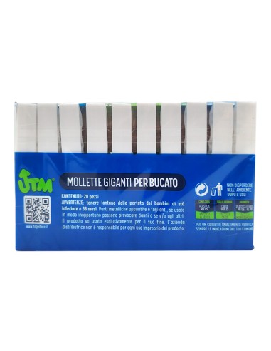 offerta Utm Mollette Giganti per Bucato Antivento con Presa Super Strong 20 Pz