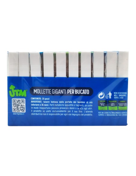offerta Utm Mollette Giganti per Bucato Antivento con Presa Super Strong 20 Pz
