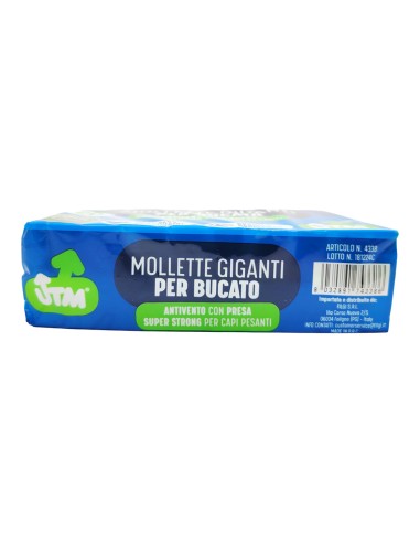 offerta Utm Mollette Giganti per Bucato Antivento con Presa Super Strong 20 Pz
