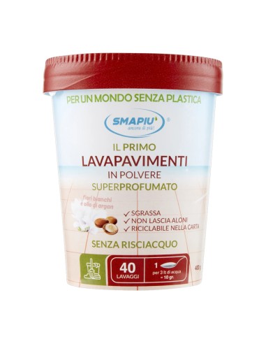 offerta Smapiù Lavapavimenti in Polvere Fragranza Fiori Bianchi e Argan 400 g