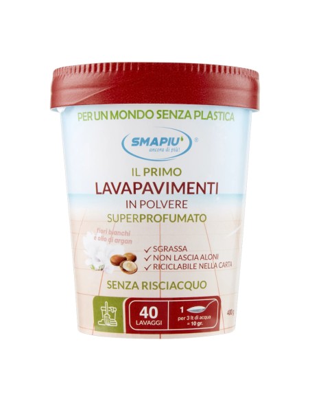 offerta Smapiù Lavapavimenti in Polvere Fragranza Fiori Bianchi e Argan 400 g