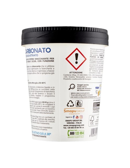 offerta Smapiù Percarbonato di Sodio Attivato Smacchiatore in Polvere per Capi Neri e Scuri 500 g
