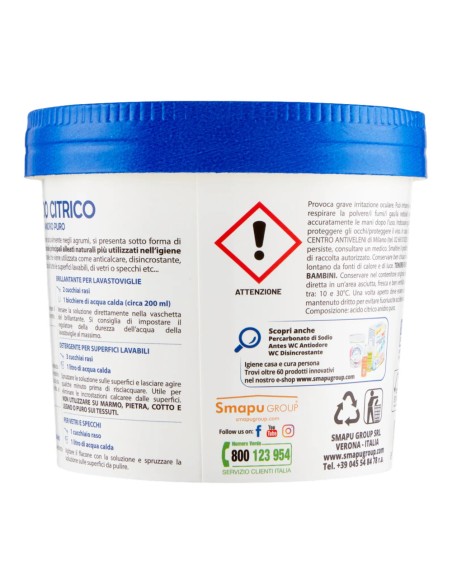 offerta Smapiù Acido Citrico Anidro Puro Detergente Multiuso in Polvere 500 g