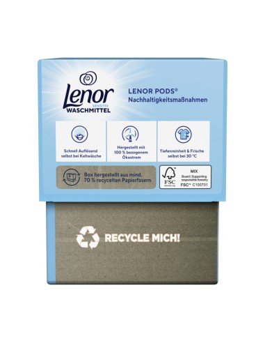 offerta Lenor Pods All In 1 Detersivo Sensitive in Capsule Fiori di Cotone e Tiarè 15 Pods