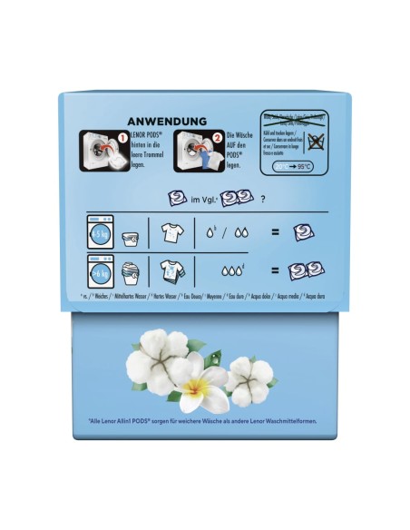 offerta Lenor Pods All In 1 Detersivo Sensitive in Capsule Fiori di Cotone e Tiarè 15 Pods