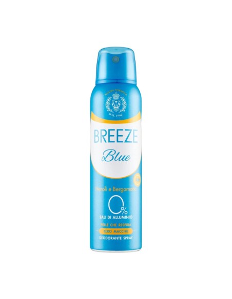 offerta Breeze Blue Deodorante Spray Fragranza Neroli e Bergamotto Senza Sali Alluminio 150 ml