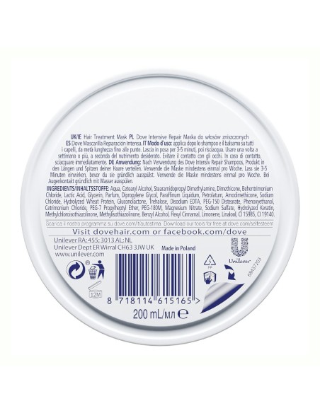 offerta Dove Maschera Ricostruzione Intensiva per Capelli Danneggiati 200 ml