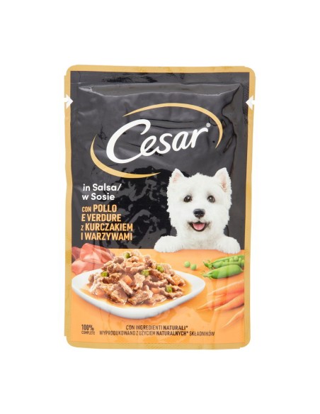 offerta Cesar Delizie del Giorno Cibo Umido per Cani con Pollo e Verdure Miste in Salsa 100 g