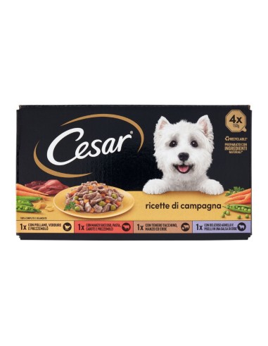 offerta Cesar Ricette di Campagna Cibo Umido per Cani Bocconcini Multipack 4x150 g