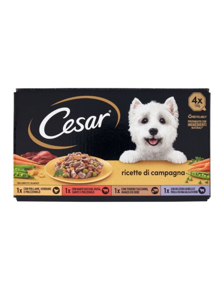 offerta Cesar Ricette di Campagna Cibo Umido per Cani Bocconcini Multipack 4x150 g
