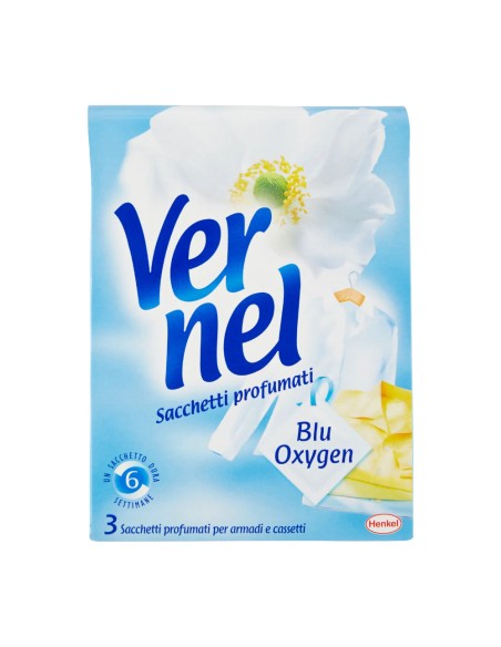 offerta Vernel Sacchetti Profumati Fragranza Blu Oxygen per Armadi e Cassetti 3 Pz