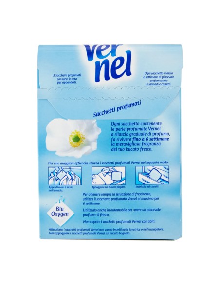 offerta Vernel Sacchetti Profumati Fragranza Blu Oxygen per Armadi e Cassetti 3 Pz
