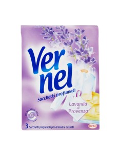 Vernel Sacchetti Profumati Fragranza Lavanda di Provenza per Armadi e Cassetti 3 Pz