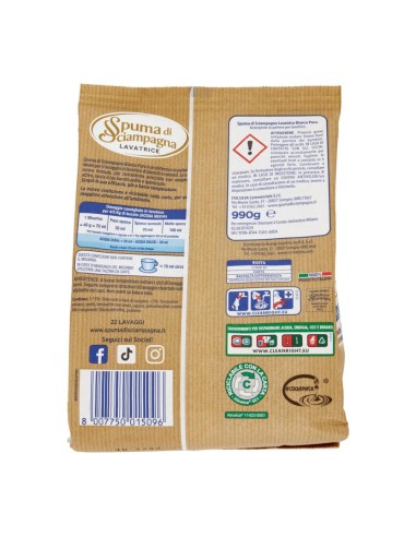 offerta Spuma di Sciampagna Lavatrice Detersivo in Polvere Bianco Puro 990 g