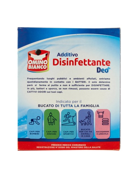 offerta Omino Bianco Additivo Polvere Disinfettante Deo + Azione Battericida 450 g
